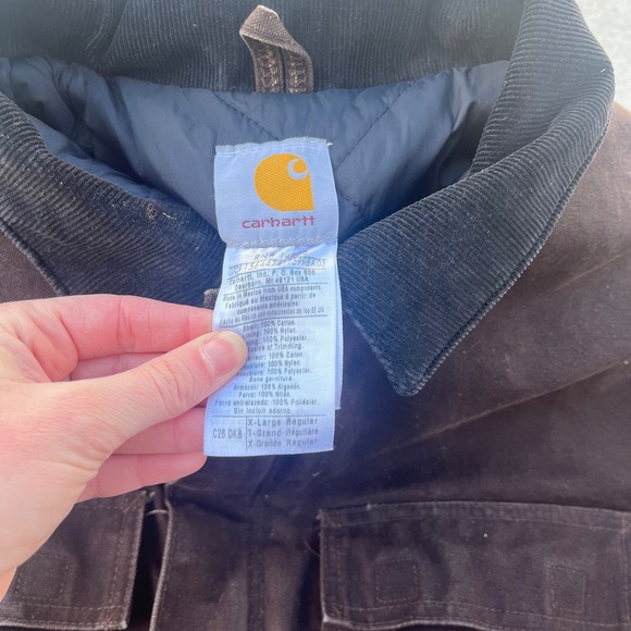 Brown Men’s Carhartt  Quilt Lined Jacket Size XL - Picture 3 of 4